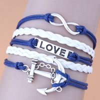 Pulsera De Ancla Con Escudo Love De 8 Caracteres Creativos Retro main image 1