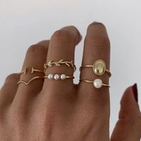 Fashion Simple Style Pearl Ring Set main image 1