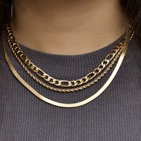 Fashion Twist Flat Snake Chain Multi-layer Necklace sku image 1