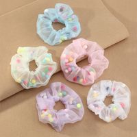 Korea Fashion Style New Net Yarn Wild Printing Hair Scrunchies Set sku image 1