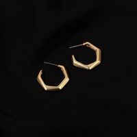 Wholesale Korean Irregular Golden Metal Earrings main image 3
