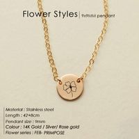 Fashion Lettering Flower Titanium Steel Necklace Wholesale main image 6