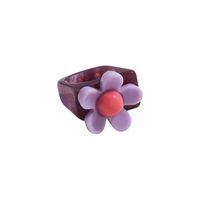 Retro Contrast Color Flower Resin Ring main image 6