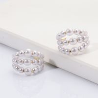 Fashion C-shaped Pearl Circle-shaped Alloy Earrings Wholesale main image 6