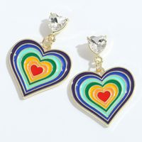 Wholesale Pendientes De Corazón De Melocotón De Color Aceite De Gota De Múltiples Capas De Moda main image 1