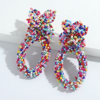 Wholesale Retro Geometric Beads Hand-woven Earrings main image 6