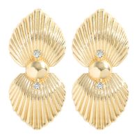 Fashion Geometric Alloy Diamonds Shell Electroplating Gold Earrings main image 2