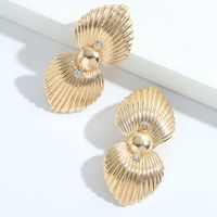Fashion Geometric Alloy Diamonds Shell Electroplating Gold Earrings main image 4