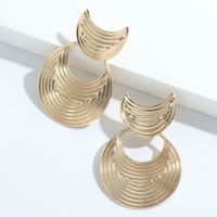 Wholesale Simple Multi-layer Texture Crescent-shaped Earrings main image 4