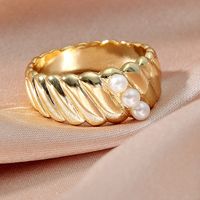 Baroque Pearl Geometric Thread Ring Wholesale main image 4