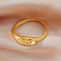 Fashion Golden Bee Signet Ring Wholesale main image 4