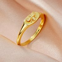 Fashion Golden Bee Signet Ring Wholesale main image 5