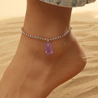 Resin Bear Chain Rhinestone Anklet Summer Foot Ornaments Women's Jewelry Wholesale main image 1
