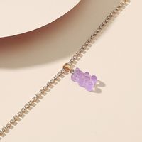Resin Bear Chain Rhinestone Anklet Summer Foot Ornaments Women's Jewelry Wholesale main image 3