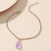 Resin Bear Chain Rhinestone Anklet Summer Foot Ornaments Women's Jewelry Wholesale main image 4