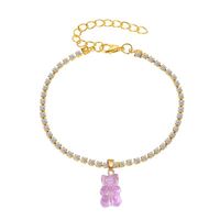 Resin Bear Chain Rhinestone Anklet Summer Foot Ornaments Women's Jewelry Wholesale main image 5