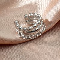Fashion Multi-layer Beaded Chain C-shaped Earrings Wholesale main image 3