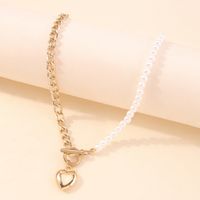 Fashion Pearl Chain Heart-shaped Alloy Necklace Wholesale main image 3