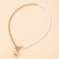 Fashion Pearl Chain Heart-shaped Alloy Necklace Wholesale main image 4