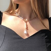 Fashion Shaped Pearl Tassel Alloy Necklace Wholesale main image 3
