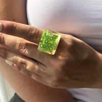 Fashion New Style Square Creative Resin Transparent Ring main image 6