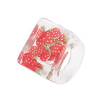 Fashion New Style Square Creative Resin Transparent Ring main image 3