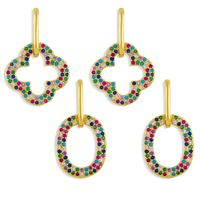 Fashion Cross Oval Water Drop Copper Inlaid Zircon Earrings Wholesale main image 1