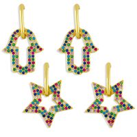 Fashion Geometric Copper Inlaid Zircon Earrings Wholesale main image 2