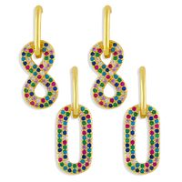Fashion Geometric Copper Inlaid Zircon Earrings Wholesale main image 3
