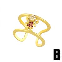 Hip-hop Double-layer Geometric Zircon Couple Rings main image 4