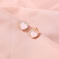 Simple Micro Diamond Gold Geometric Earrings sku image 1