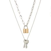 Fashion Multi-layer Lock-shaped Key Alloy Necklace Wholesale sku image 1
