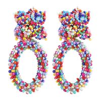Wholesale Retro Geometric Beads Hand-woven Earrings sku image 3
