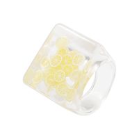 Fashion New Style Square Creative Resin Transparent Ring sku image 1