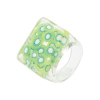 Fashion New Style Square Creative Resin Transparent Ring sku image 2