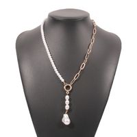 Fashion Shaped Pearl Tassel Alloy Necklace Wholesale sku image 1