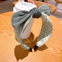 Korean Solid Color Bow Wide Headband Wholesale sku image 1