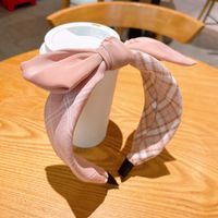 Korean Solid Color Bow Wide Headband Wholesale sku image 2