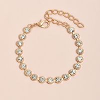 Simple Fashion New Style Diamond-studded Gold-plated Round Bracelet main image 4