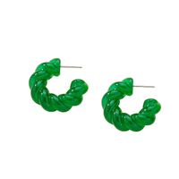 Korean Acrylic Geometric C-shape Green Earrings Wholesale main image 6