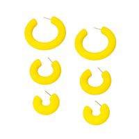 Fashion Geometric Yellow C-shape Resin Earrings Wholesale main image 6