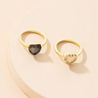 Wholesale Retro Heart Diamond Alloy Ring main image 6