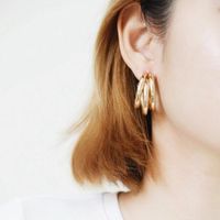 Fashion Simple C-shaped Semicircular Geometric Stud Earrings main image 3