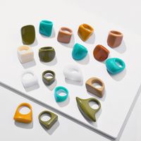 Modestil Neues Pure Color Resin Rings Set main image 1
