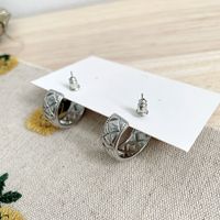 Koreanische Diamantmuster Geometrische Silberlegierung Ohrringe Großhandel main image 5