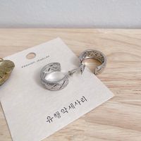 Koreanische Diamantmuster Geometrische Silberlegierung Ohrringe Großhandel main image 6