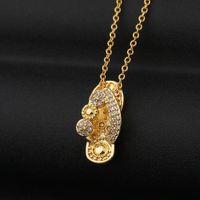 Fashion New Copper Zircon Slipper Pendant Diamond Necklace main image 2