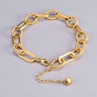 Heart 304 Stainless Steel Titanium Steel 18K Gold Plated No Inlaid Anklet In Bulk main image 5