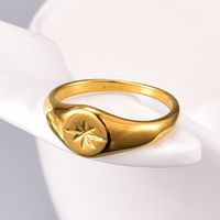 304 Stainless Steel Titanium Steel 18K Gold Plated Fashion Plating Inlaid Shell Heart No Inlaid main image 1
