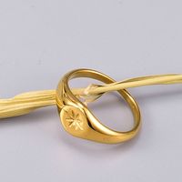 304 Stainless Steel Titanium Steel 18K Gold Plated Fashion Plating Inlaid Shell Heart No Inlaid main image 3